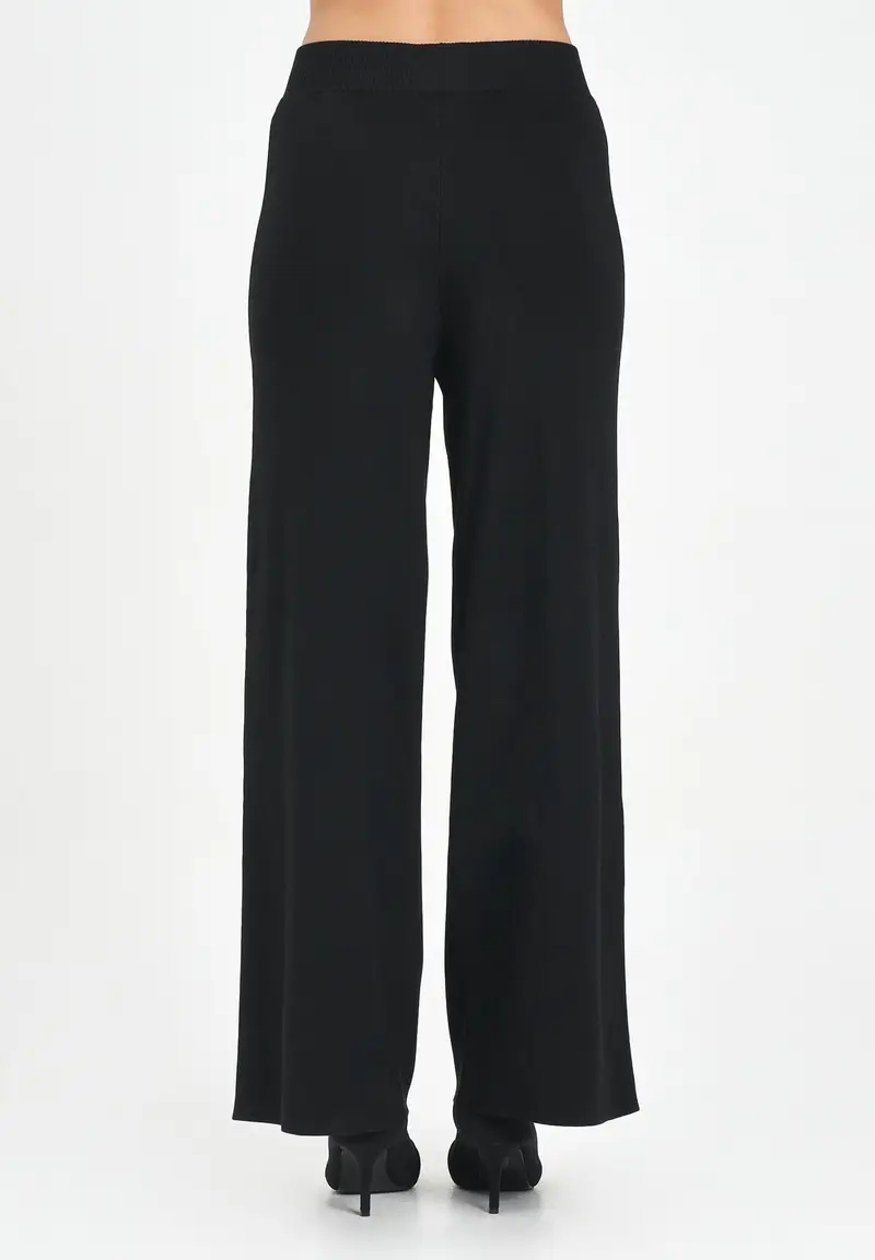 ELISABETTA FRANCHI Pantalone in maglia nero da donna con bande lucide miniatura 3