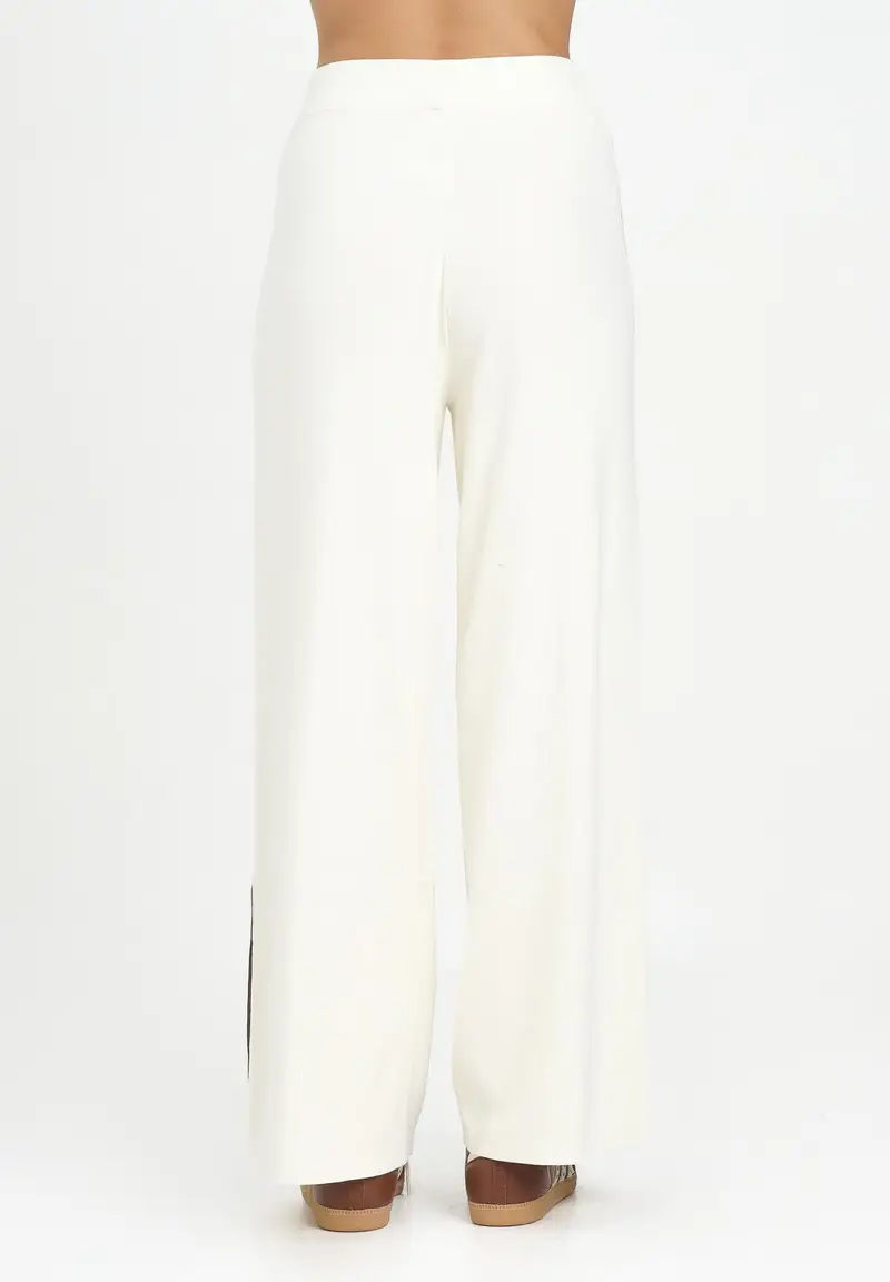 ELISABETTA FRANCHI Pantalone in maglia panna da donna con bande lucide miniatura 3