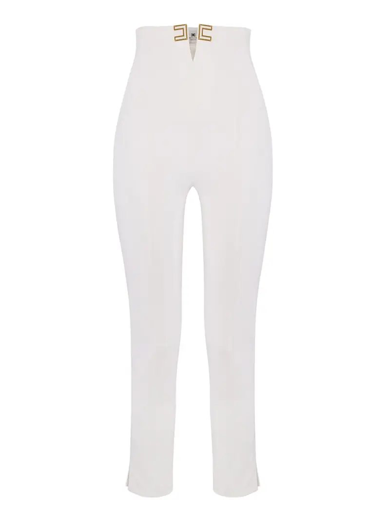 pantalone slim elisabetta franchi da donna - avorio