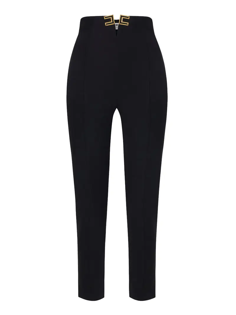 pantalone slim elisabetta franchi da donna - nero