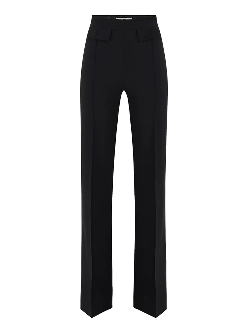 pantalone zampa elisabetta franchi da donna - nero