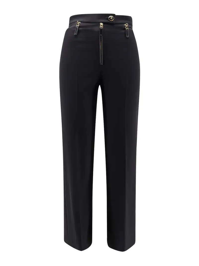 Pantaloni Con Bottone Logato Nero