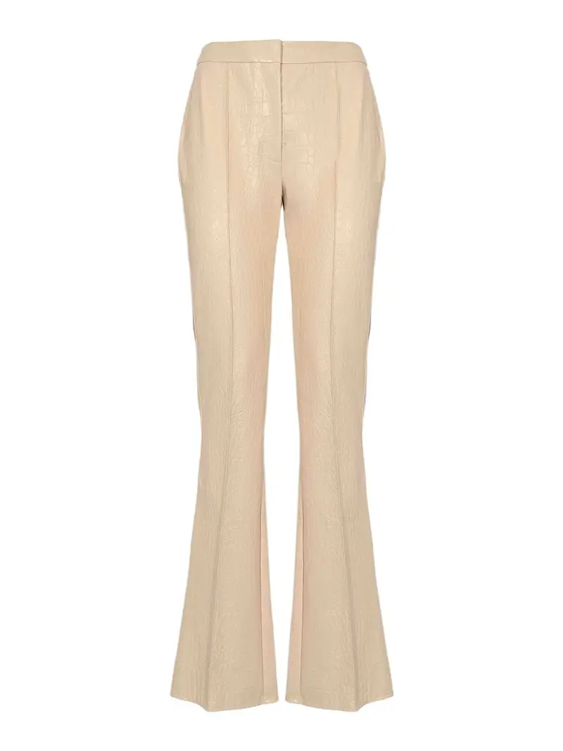 Pantaloni Effetto Pelle Stampa Cocco Milk Bianco