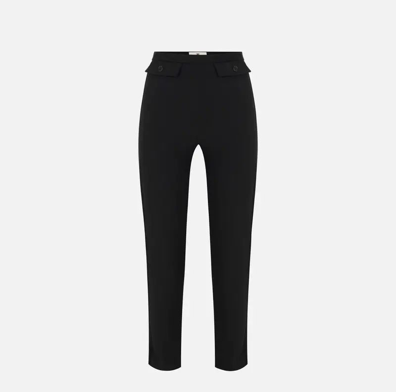 Pantaloni in crêpe leggero e raso