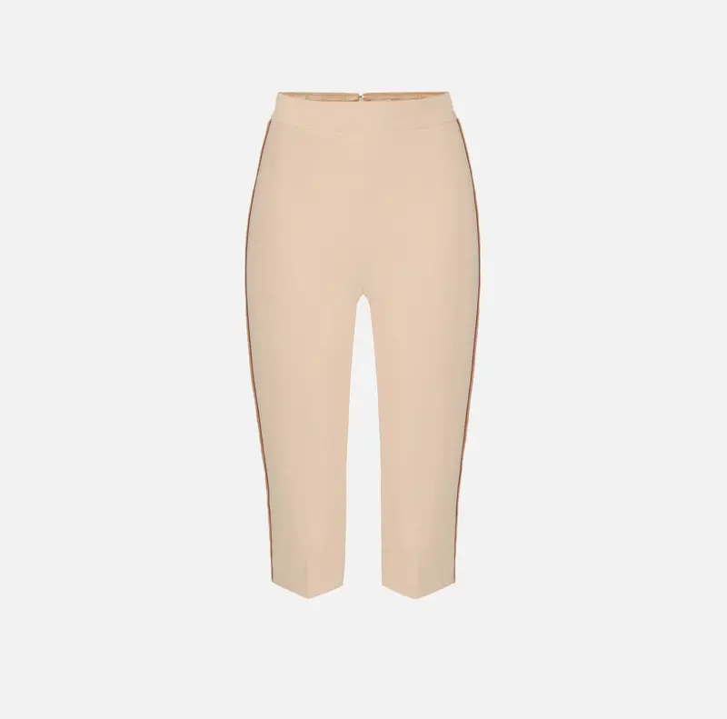 Pantaloni in crêpe leggero e raso