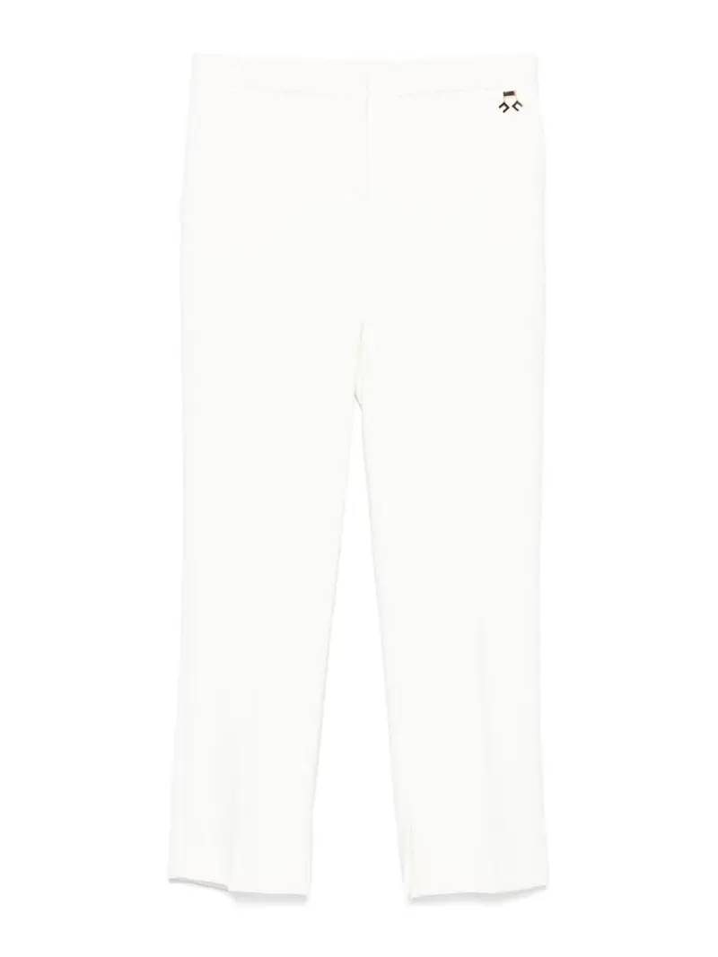 Pantaloni in leggera doppia crepe con fessure Bianco