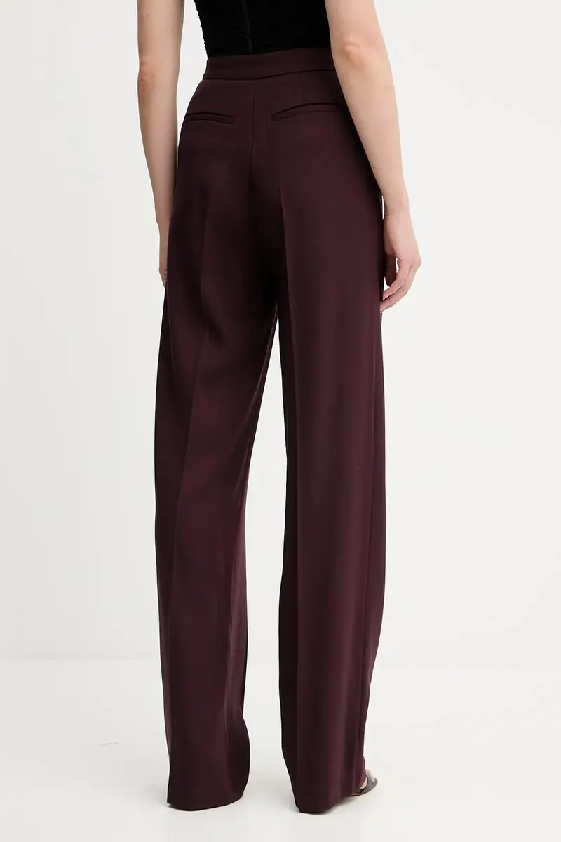 pantaloni in misto lana donna colore granata PA12356E2 miniatura 3