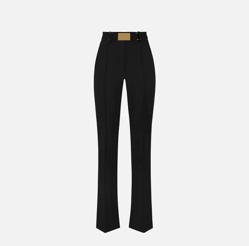 Pantaloni in tessuto tecnico bielastico con cintura