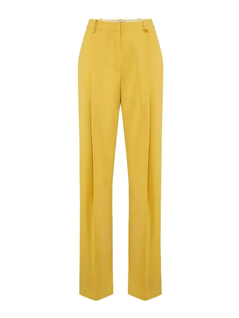 Pantaloni Sartoriali In Tessuto Giallo