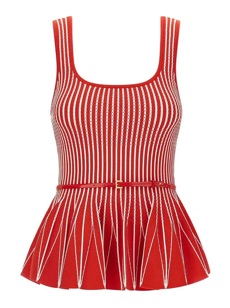 Parte Top in tricot Rosso