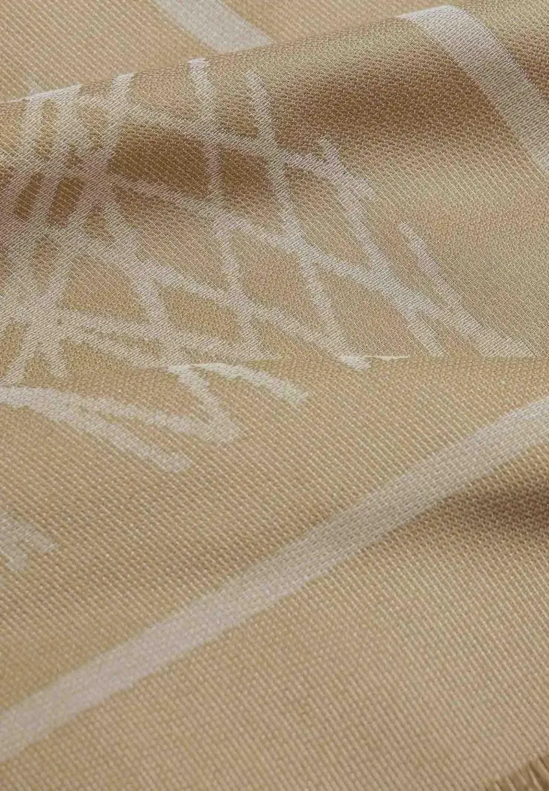 Pashmina beige da donna con lurex miniatura 2
