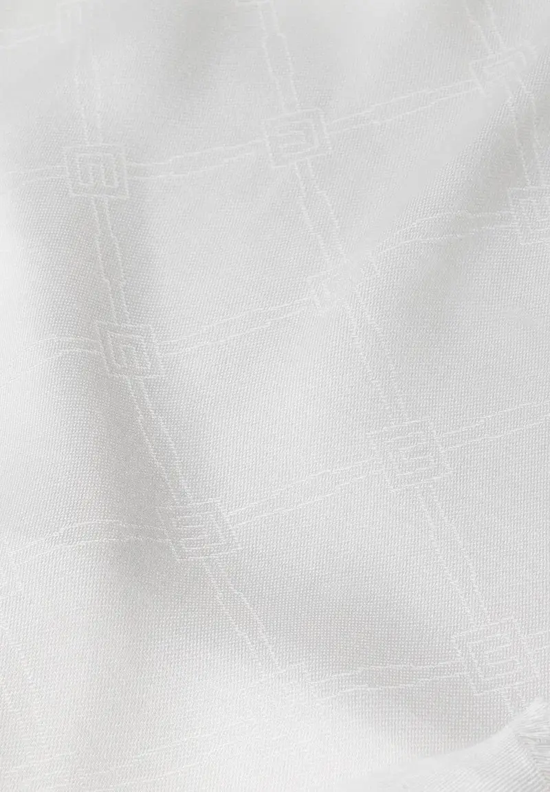 Pashmina bianca da donna con lavorazione jacquard a rombi miniatura 2