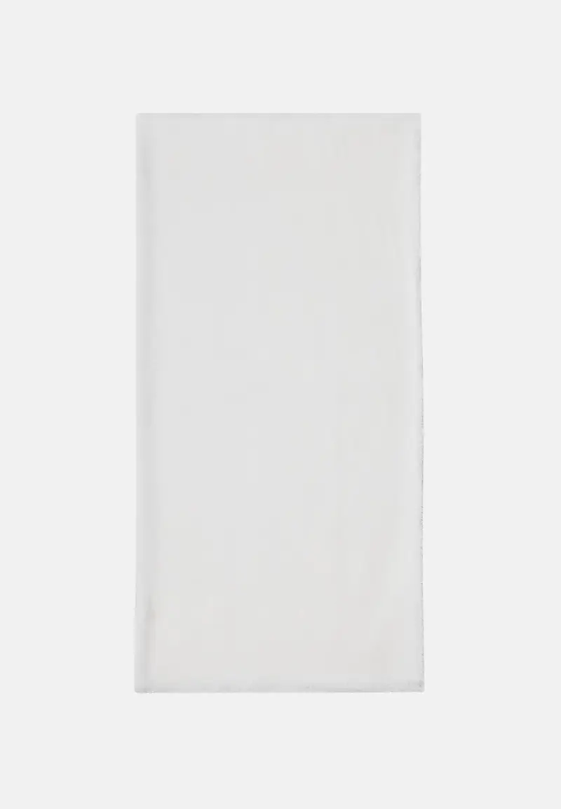 Pashmina bianca da donna con lavorazione jacquard a rombi