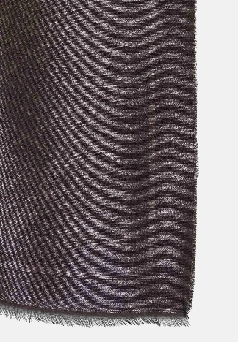 Pashmina cacao da donna con lurex miniatura 2