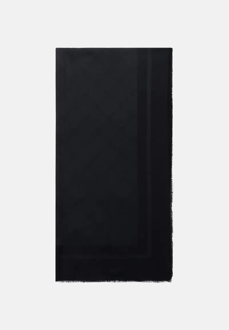 ELISABETTA FRANCHI Pashmina nera da donna con lavorazione jacquard a rombi