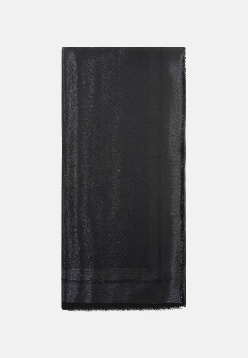 ELISABETTA FRANCHI Pashmina nera da donna con logo