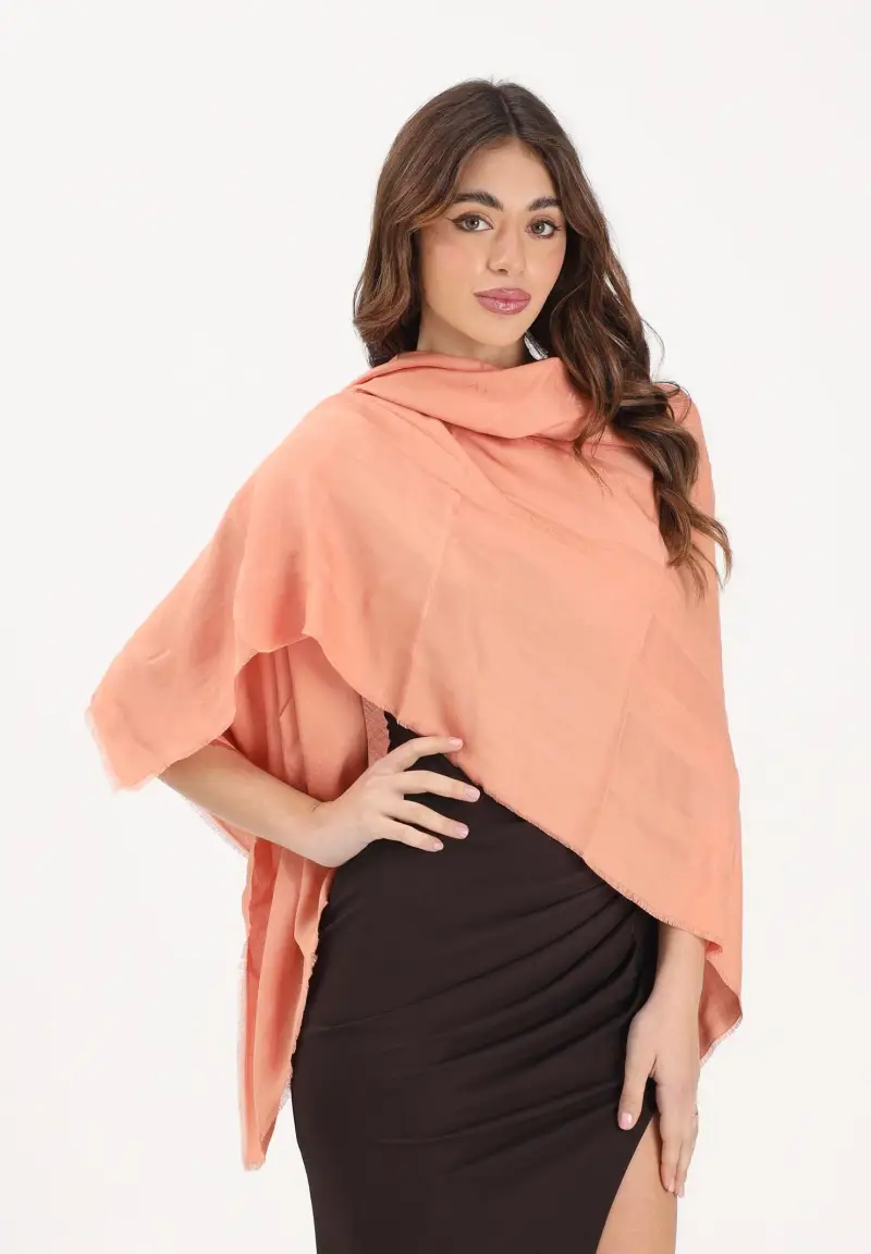 Pashmina pesca da donna con logo miniatura 3