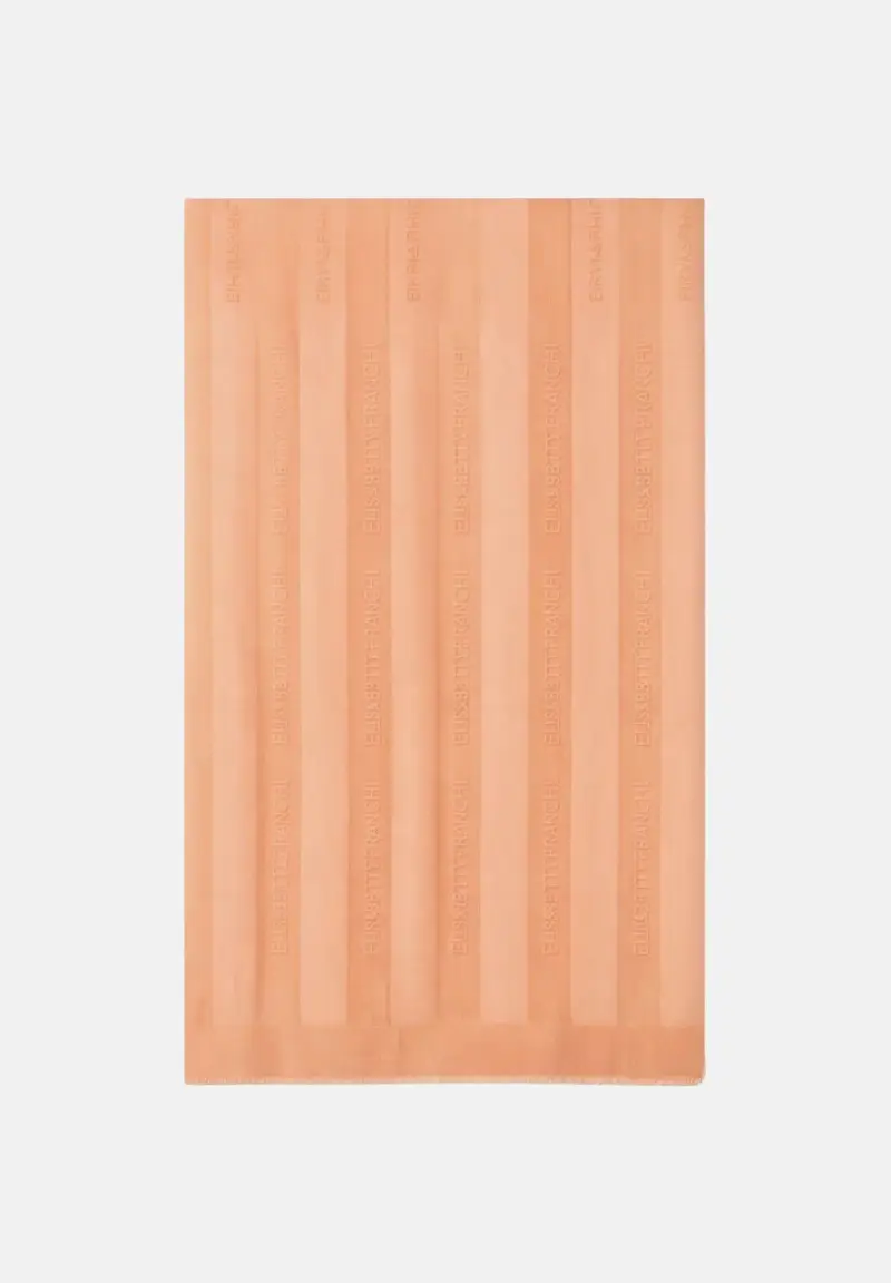 Pashmina pesca da donna con logo