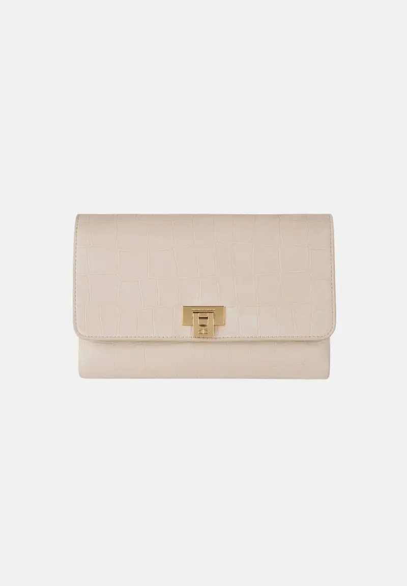 Pochette vaniglia da donna realizzata in suede