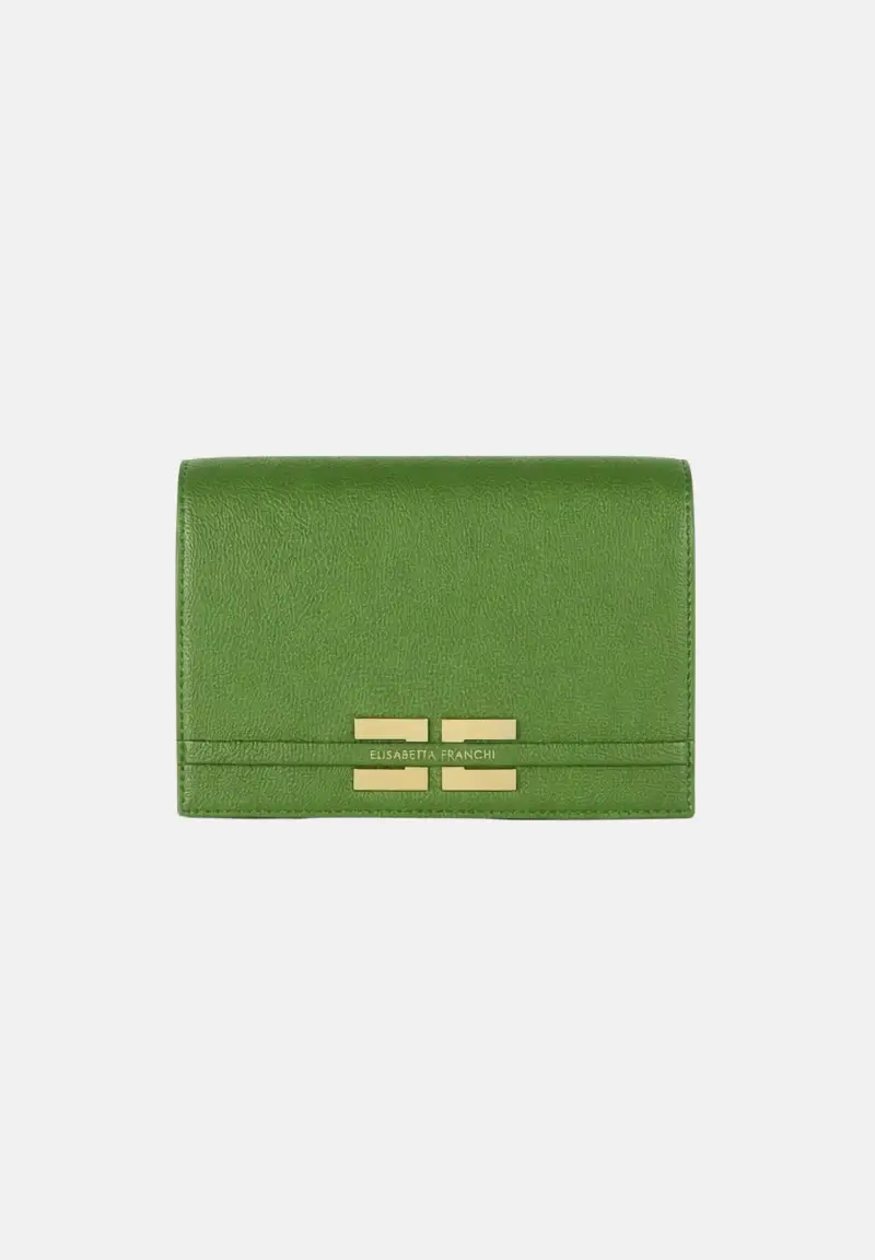 Pochette verde da donna con logo