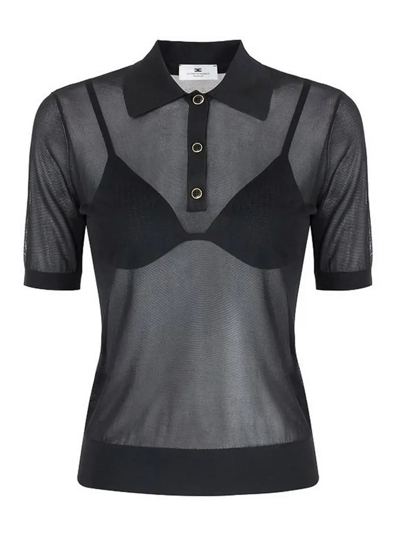 Polo In Nylon Con Reggiseno Nero