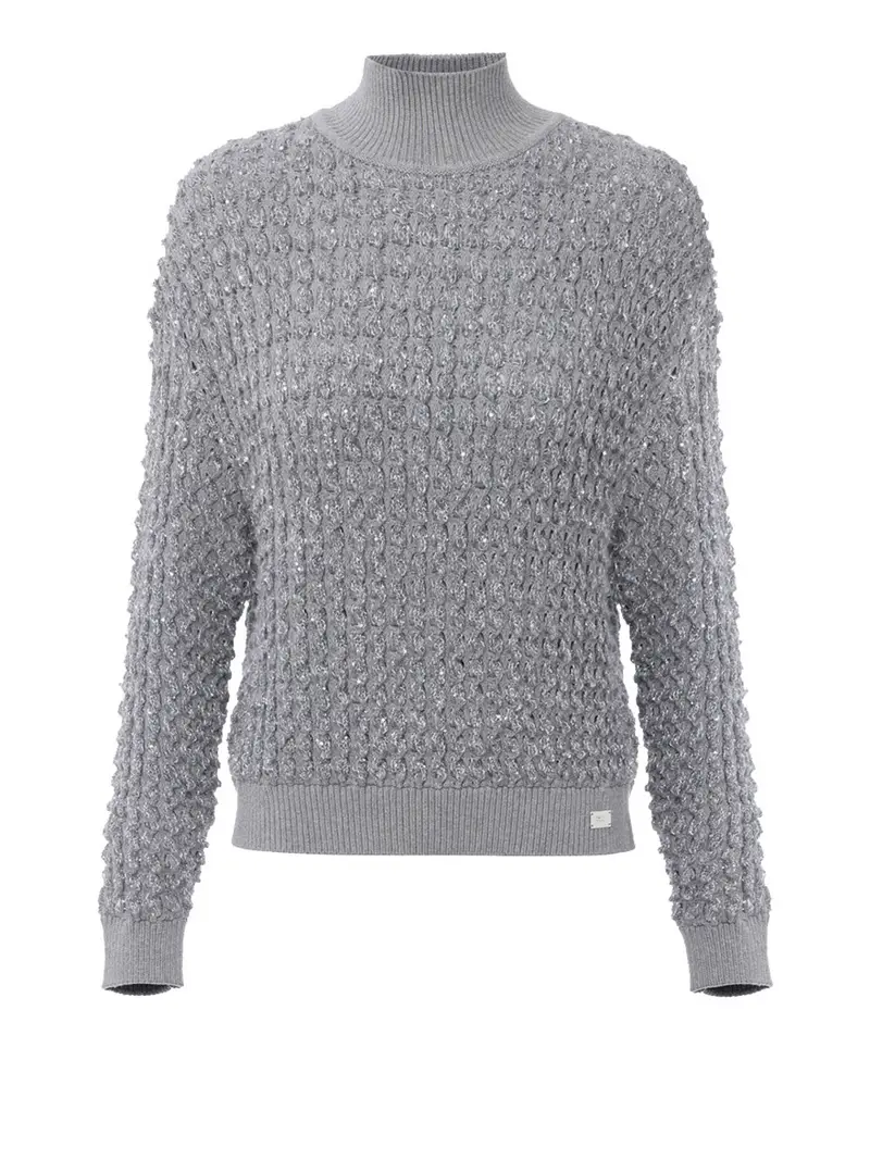 pullover elisabetta franchi da donna - grigio melange