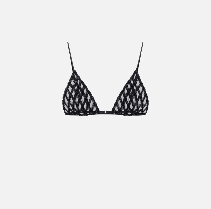 Reggiseno a rete con perline