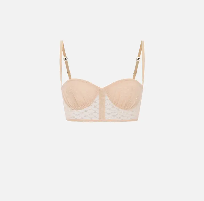 Reggiseno in tulle monogram