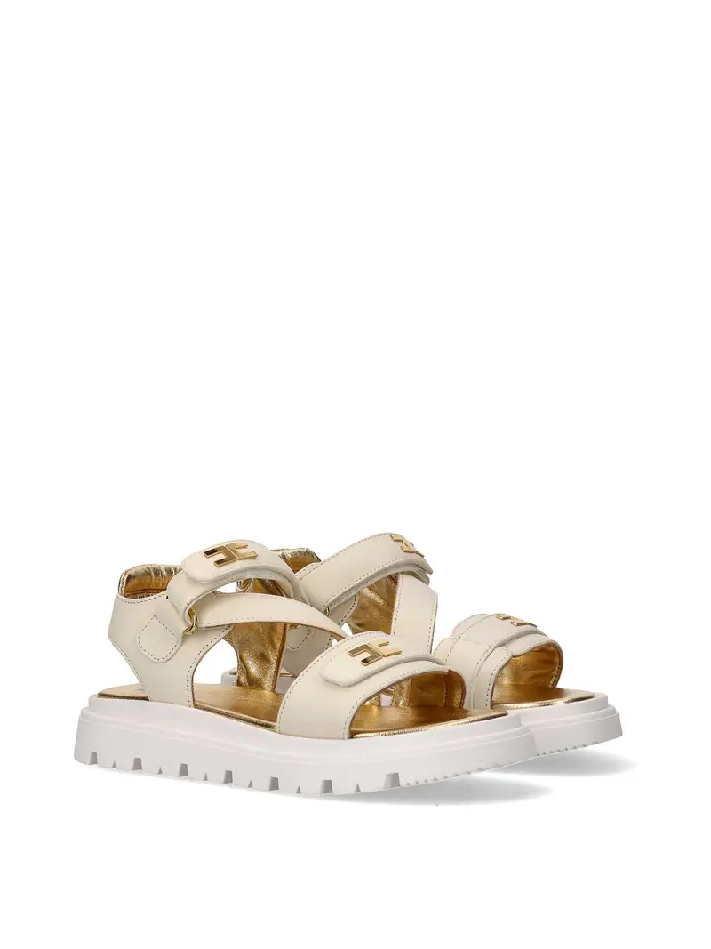 Sandali Con Logo Crema