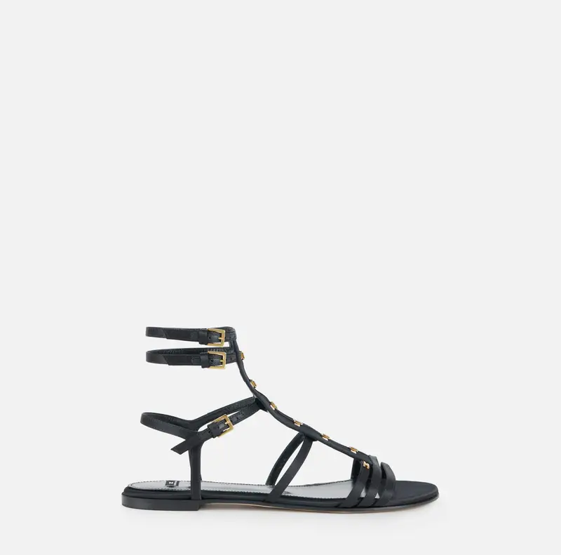 Sandali flat con ganci