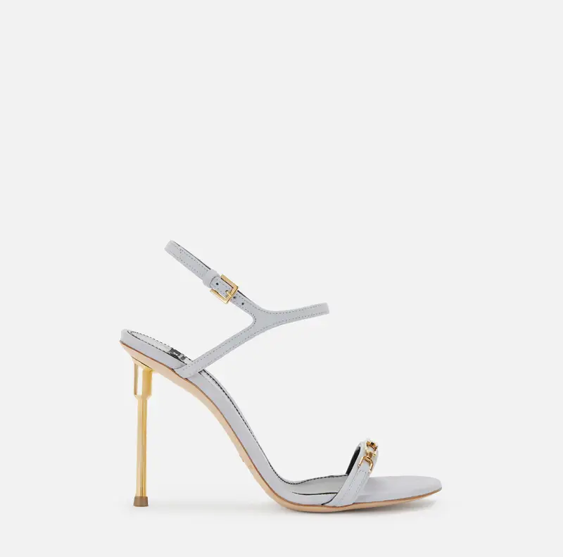 Sandali in pelle con tacco scultura