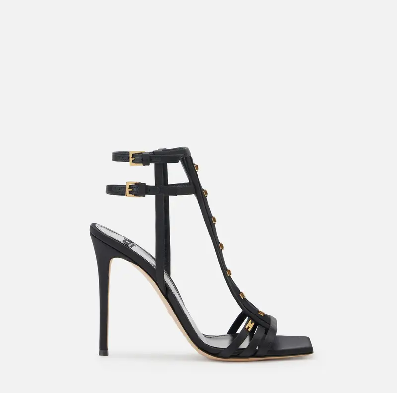 Sandali in raso con ganci