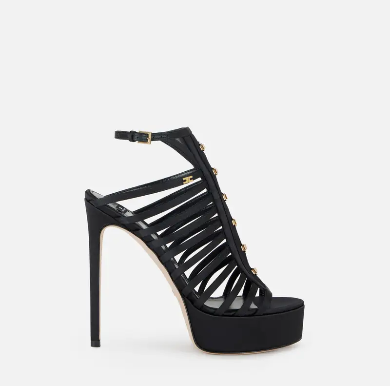 Sandali in raso con plateau