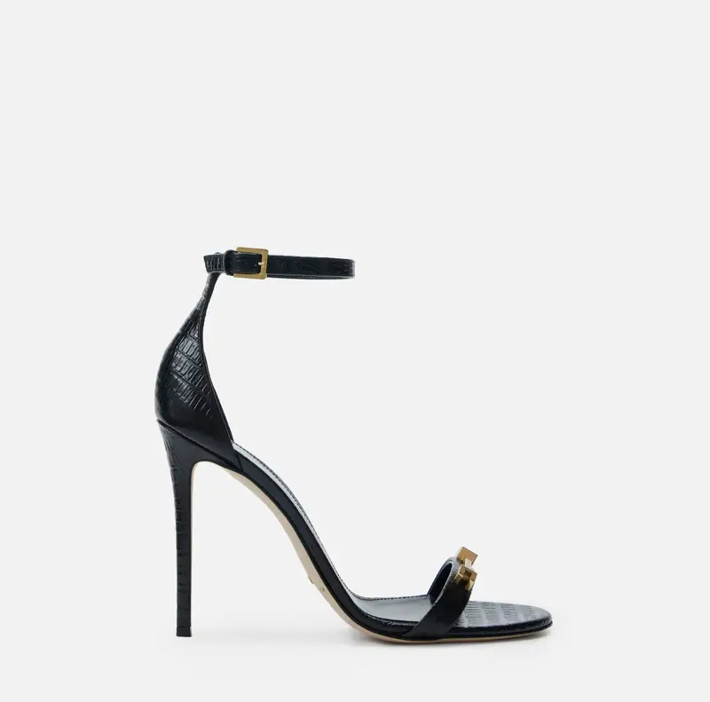 Sandali Riviera in pelle con stampa cocco