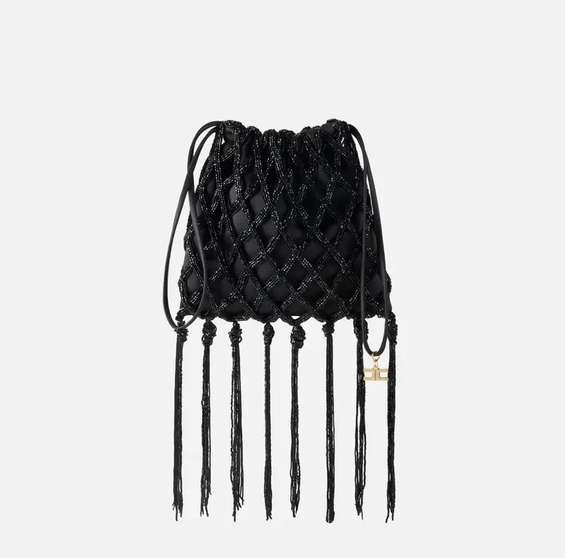 Secchiello a rete con perline