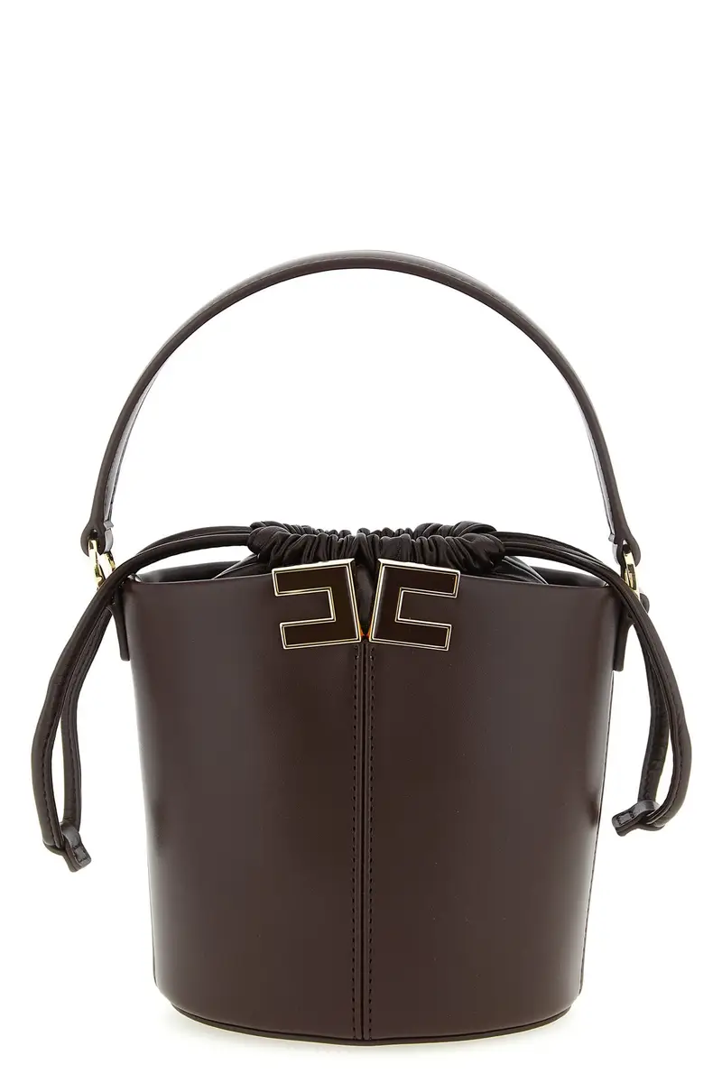 Elisabetta Franchi Borsa Secchiello Marrone in Pelle