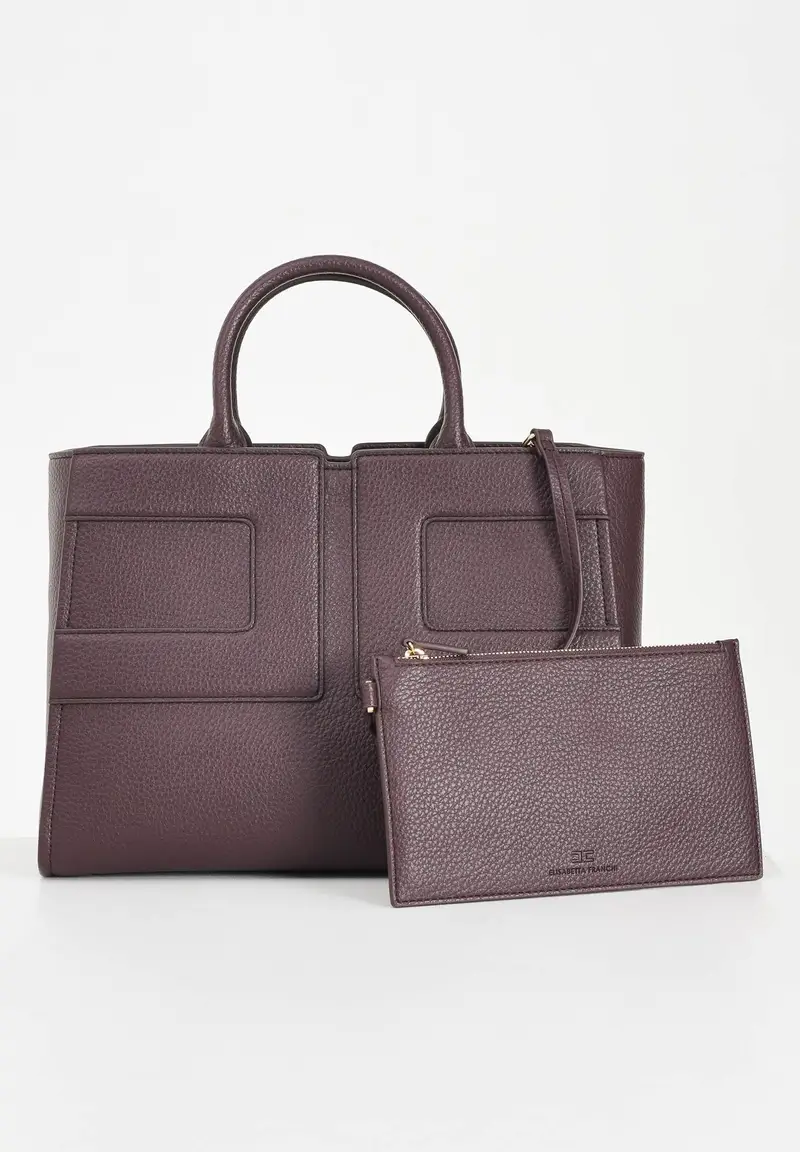 ELISABETTA FRANCHI Shopper bordeaux da donna con logo