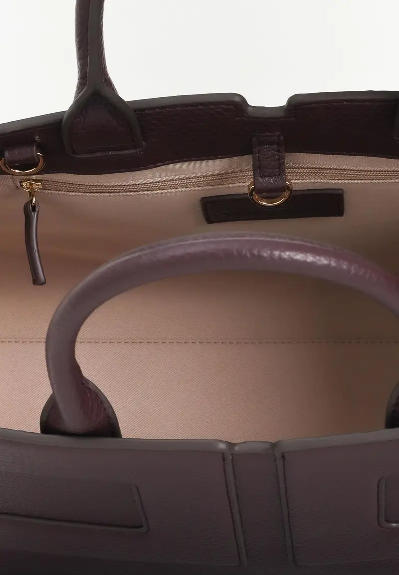 ELISABETTA FRANCHI Shopper bordeaux da donna con logo miniatura 3