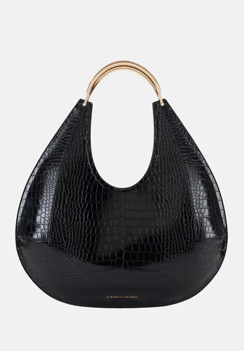 ELISABETTA FRANCHI Shopper nera da donna con stampa cocco