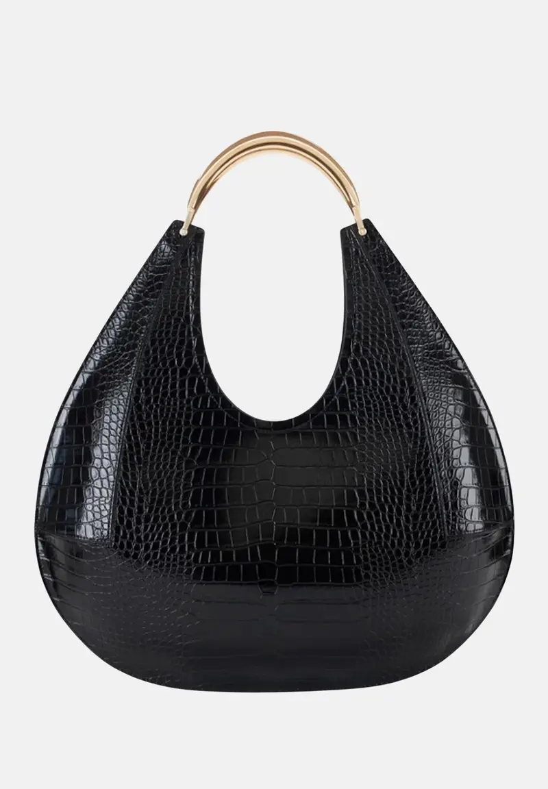 ELISABETTA FRANCHI Shopper nera da donna con stampa cocco miniatura 2