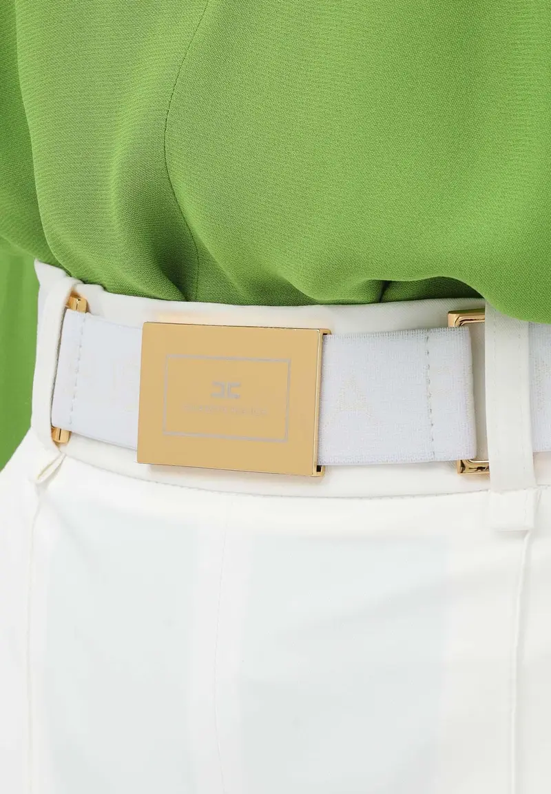 Shorts avorio da donna con cintura miniatura 3