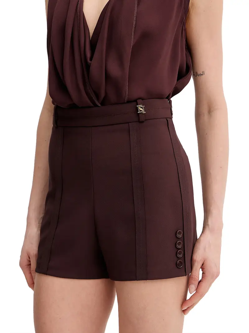 shorts elisabetta franchi da donna - cacao Marrone