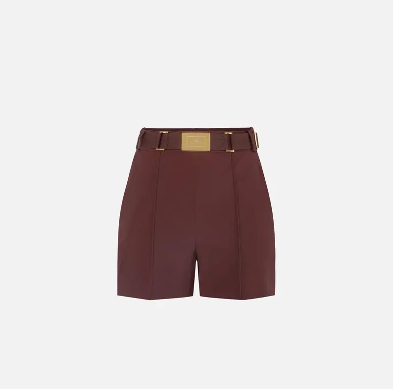 Shorts in tessuto tecnico bielastico con cintura