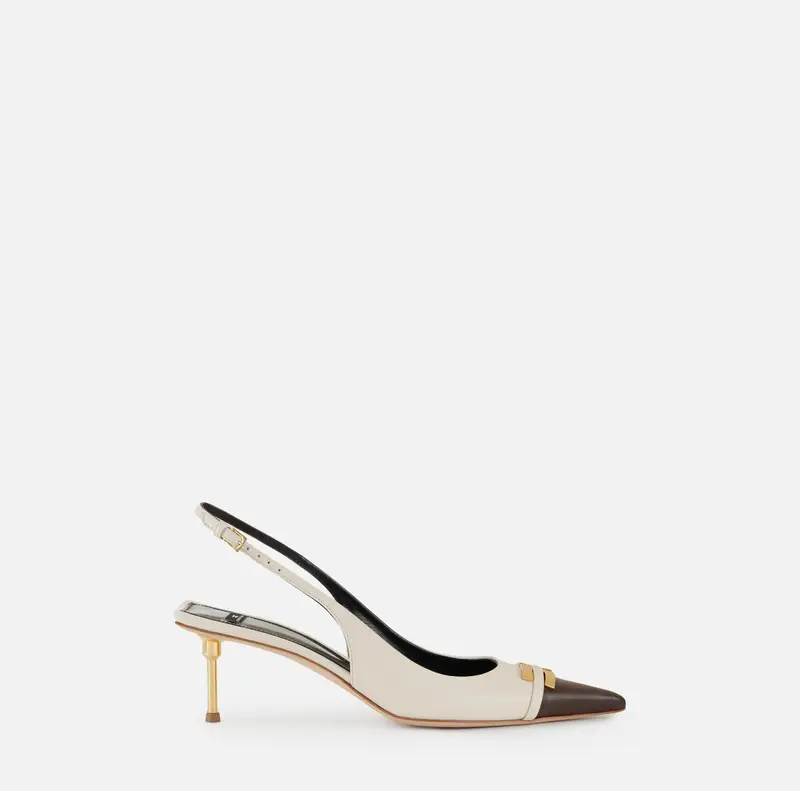 Slingback bicolore in pelle