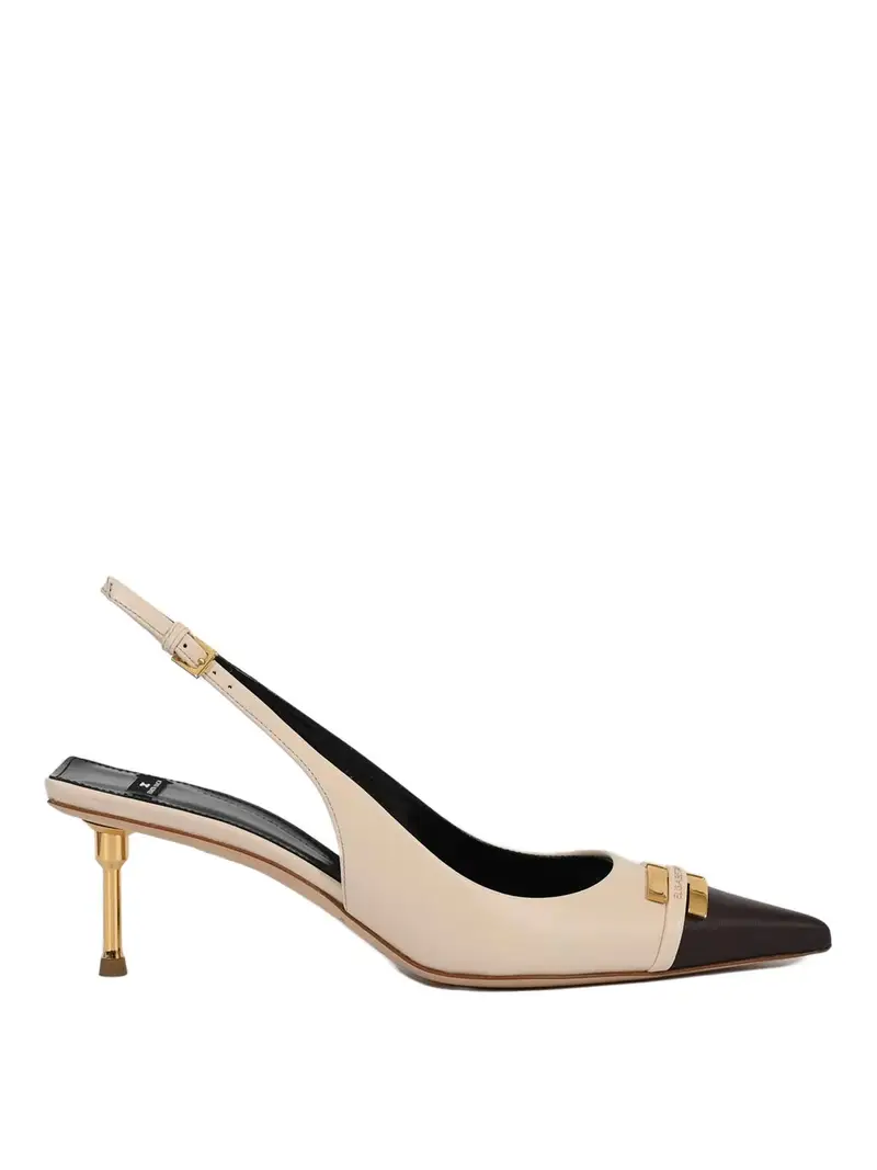 Slingback Bicolore Marrone