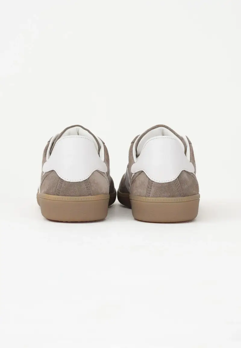 Sneakers argilla e avorio da donna con logo miniatura 2