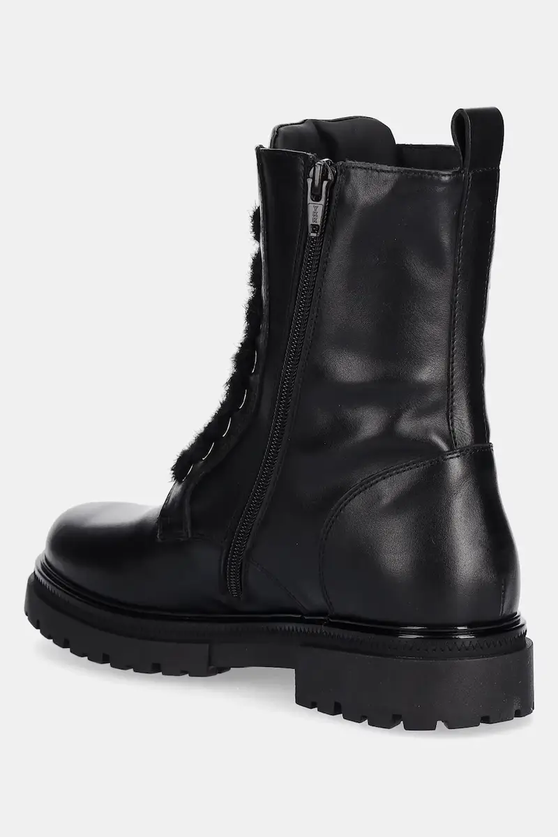 stivaletti alla caviglia in pelle Nero miniatura 3