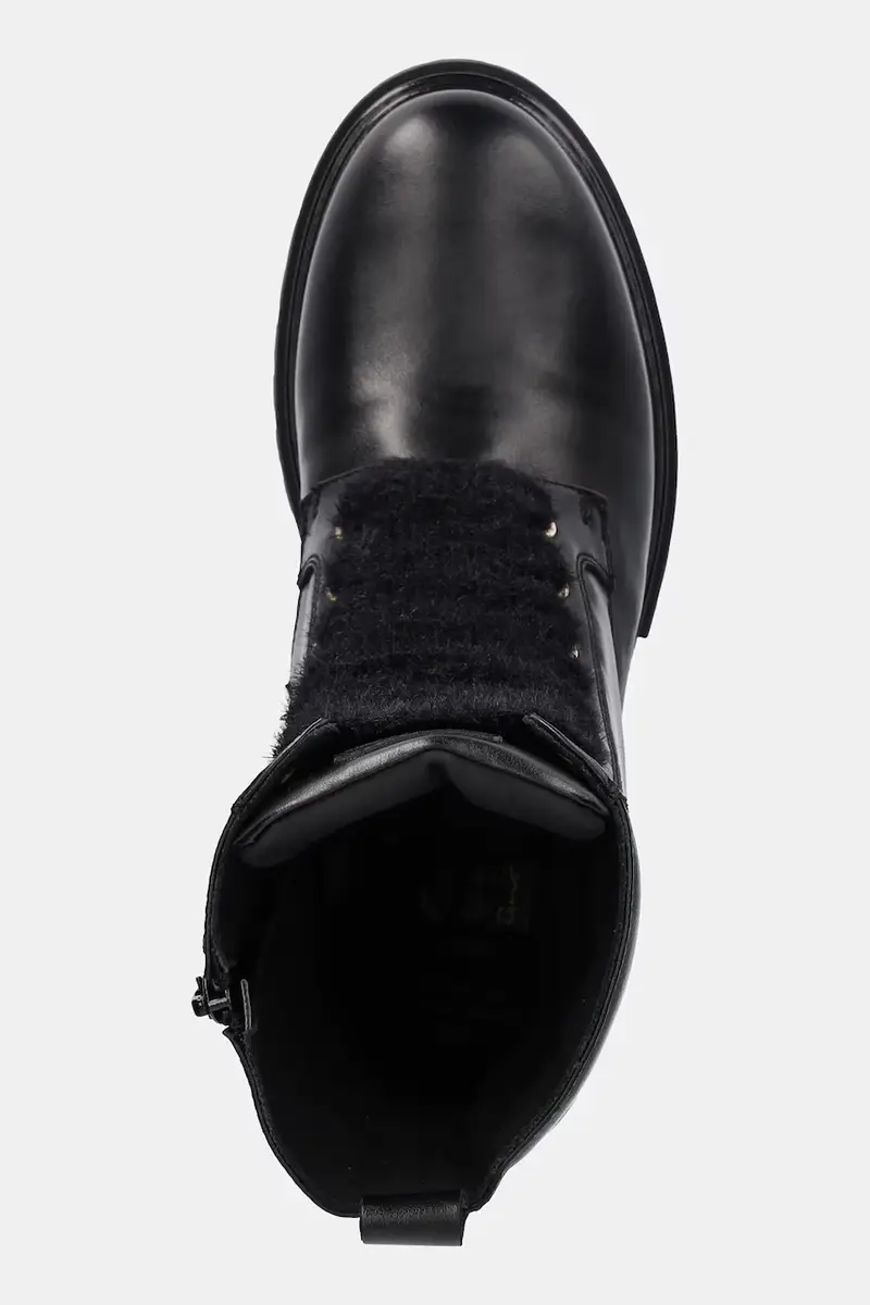 stivaletti alla caviglia in pelle Nero miniatura 4