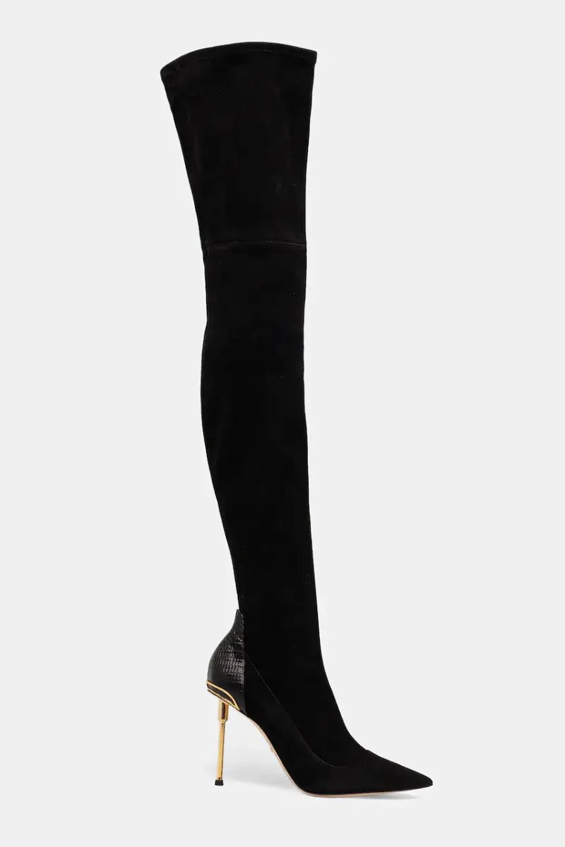 stivali in pelle scamosciata Nero miniatura 2