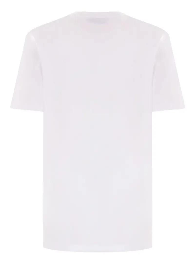 T-shirt bianca in jersey con logo ricamato e strass Gesso miniatura 2